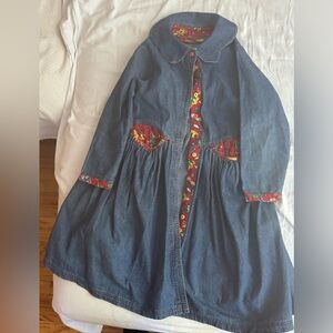 Denim Coat with Floral Accents st.Michael